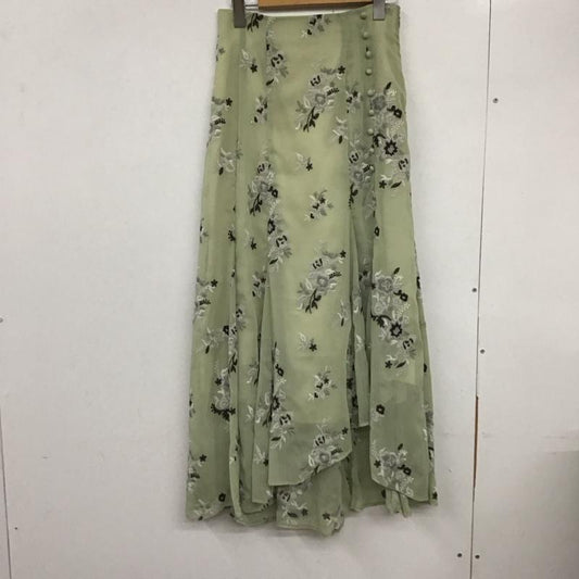 マーキュリーデュオ MERCURYDUO スカート ロングスカート 002050800501 楊柳刺繍イレヘムロングスカート M 刺繍 薄緑 / ライトグリーン /  レディース USED 古着 中古 10132226