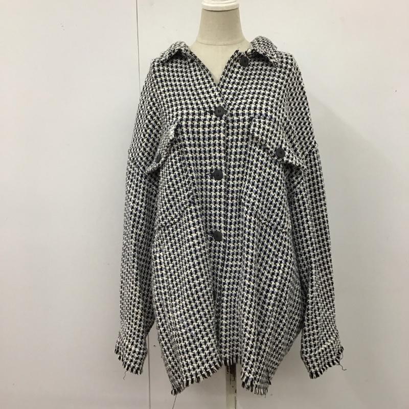 ザラ ZARA ジャケット、上着 ジャケット、ブレザー ツイード L チェック マルチカラー / マルチカラー / レディース USED 古着 中古 10120263