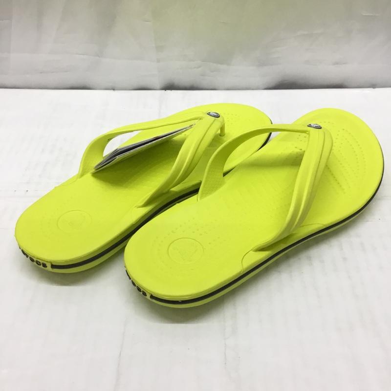 クロックス crocs サンダル サンダル 11033-7H1 Crocband Flip 24cm ビーチサンダル 24.0cm ワンポイント 黄 / イエロー / レディース USED 古着 中古 10110658