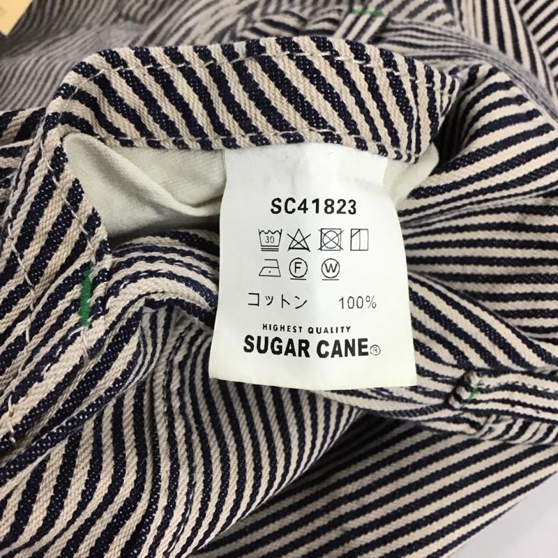 シュガーケーン SUGAR CANE パンツ デニム、ジーンズ ワイドパンツ カジュアルパンツ ワークパンツ ヒッコリーパンツ 33インチ ストライプ 白 / ホワイト / X 紺 / ネイビー /  メンズ USED 古着 中古 10128629