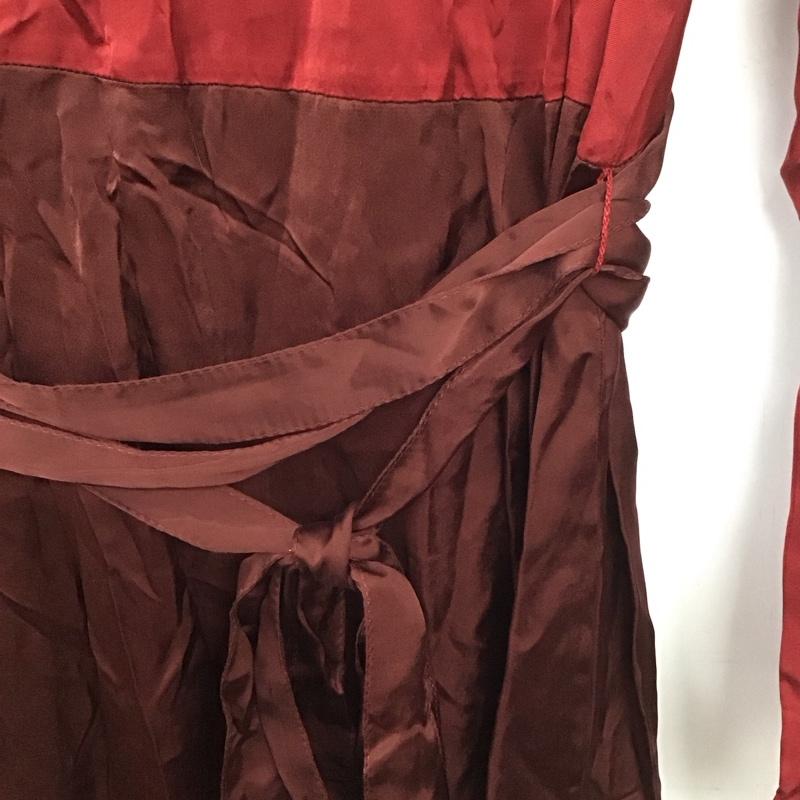 ザラ ZARA ワンピース ロングスカート 8426 740 606 タイ付き 長袖 S 無地 赤 / レッド / レディース USED 古着 中古 10138646