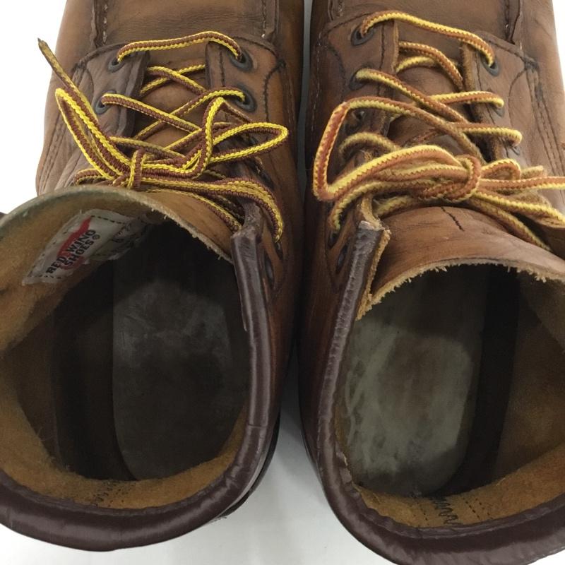 レッドウィング RED WING ブーツ ショートブーツ 875 6インチ クラシックモック レザー 27cm USA9E 27.0cm ロゴ、文字 茶 / ブラウン / メンズ USED 古着 中古 10124609