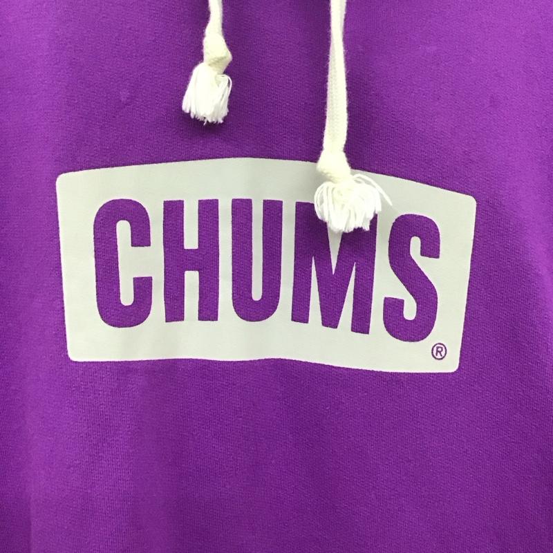 チャムス CHUMS ワンピース ロングスカート CH18-1281 ロゴロングパーカー ロングワンピース 裏起毛 M ロゴ、文字 紫 / パープル / レディース USED 古着 中古 10136039