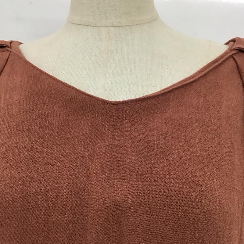 カスタネ Kastane カットソー 長袖 長袖カットソー Vネックシャツカットソー バックスリット FREE 無地 茶 / ブラウン / レディース USED 古着 中古 10119056