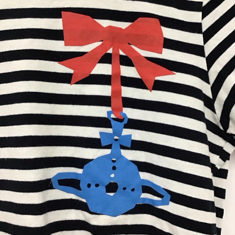 ヴィヴィアン ウエストウッド レッドレーベル Vivienne Westwood red label Tシャツ 半袖 半袖カットソー ボーダーTシャツ クルーネックカットソー 3 ボーダー柄 白 / ホワイト / X 紺 / ネイビー / レディース USED 古着 中古 10135444