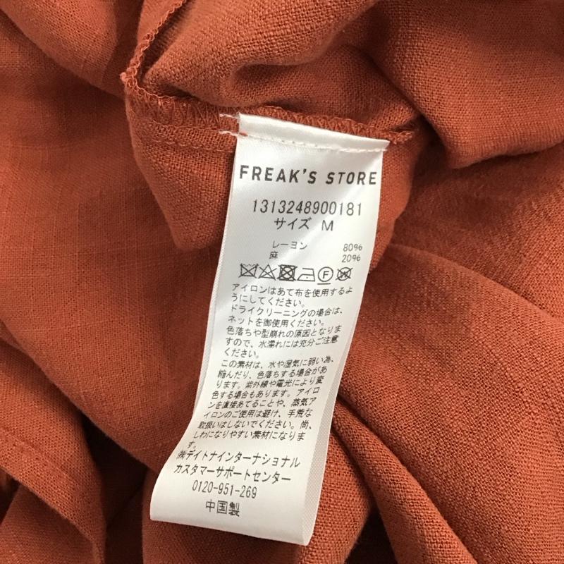 フリークスストア FREAK S STORE ワンピース ロングスカート 13-13-2489-00181-4395 ウエスト切り替えギャザーシャツワンピース 長袖 M 無地 橙 / オレンジ / レディース USED 古着 中古 10130430