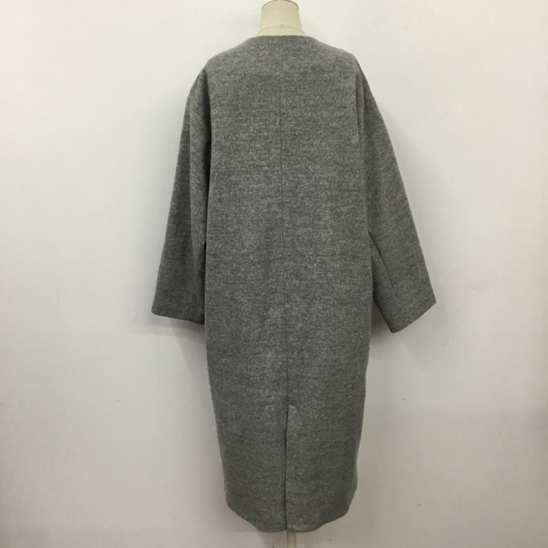 アースミュージックアンドエコロジー earth music&ecology コート コート一般 1B04L0Z0200 オシャ見えコート ノーカラー ロングコート M 無地 灰 / グレー / レディース USED 古着 中古 10118365