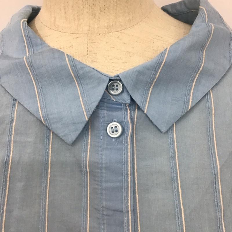 ザラ ZARA シャツ、ブラウス 長袖 長袖シャツ ストライプシャツ カラーシャツ S ストライプ 水色 / ライトブルー / レディース USED 古着 中古 10126883