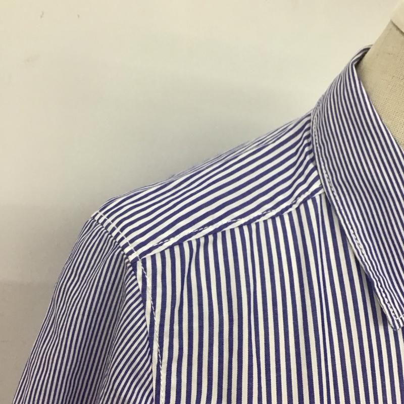 トミーヒルフィガー TOMMY HILFIGER シャツ、ブラウス 長袖 1M87640041 Fitted 胸ポケット ストライプ 2 ワンポイント 白 / ホワイト / X 青 / ブルー / レディース USED 古着 中古 10108609