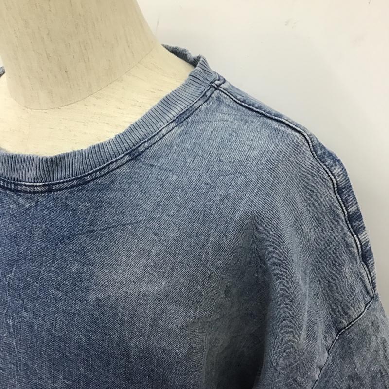 ザラメン ZARA MAN Tシャツ 半袖 無地Tシャツ クルーネックカットソー デニム半袖カットソー XL 無地 インディゴ / インディゴ / メンズ USED 古着 中古 10105614
