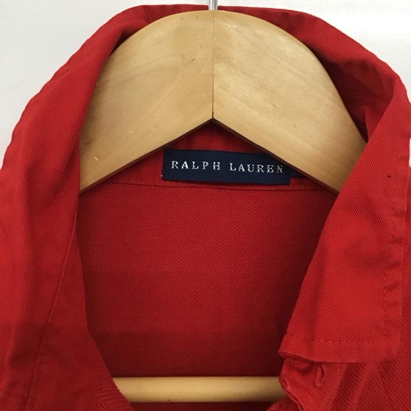 ラルフローレン RALPHLAUREN ポロシャツ 長袖 長袖ポロシャツ 長袖カットソー カラーシャツ M ロゴ、文字 白 / ホワイト / X 赤 / レッド / メンズ USED 古着 中古 10134010