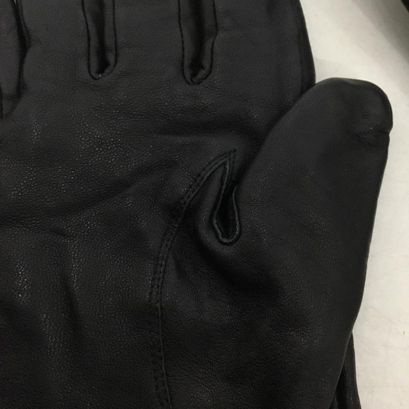 ヒューゴボス HUGO BOSS ファッション小物 手袋 10211299 ラムレザー グローブ ロゴ、文字 黒 / ブラック / メンズ USED 古着 中古 10142730