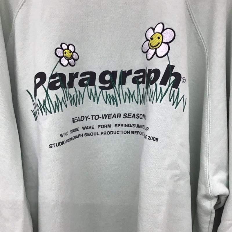 パラグラフ Paragraph トレーナー 長袖 長袖トレーナー スウェット クルーネック プルオーバー 2 ロゴ、文字 緑 / グリーン / メンズ USED 古着 中古 10137264