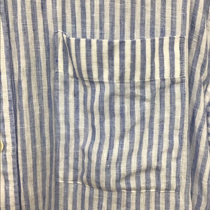 ニジュウサンク 23区 シャツ、ブラウス 長袖 38 ストライプ 白 / ホワイト / X 水色 / ライトブルー / レディース USED 古着 中古 10131753
