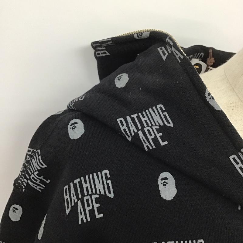 ア ベイシング エイプ A BATHING APE×PORTER パーカー 長袖 ジップアップパーカー 長袖パーカー フード付きパーカー XXL 総柄 X ロゴ、文字 黒 / ブラック / メンズ USED 古着 中古 10107437
