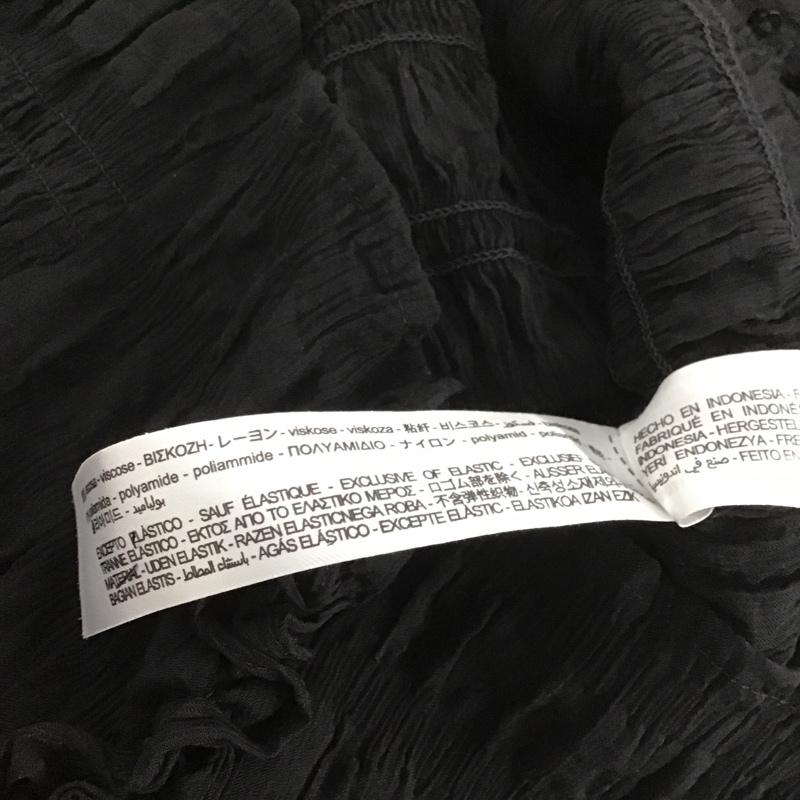 ザラ ZARA シャツ、ブラウス 長袖 7696 250 800 シャーリング スタンドカラー M 無地 黒 / ブラック / レディース USED 古着 中古 10107148