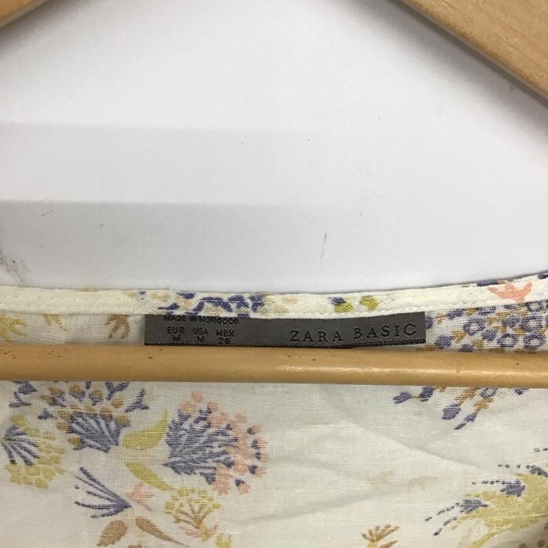 ザラベーシック ZARA BASIC ワンピース ミニスカート M 総柄 白 / ホワイト / レディース USED 古着 中古 10134595