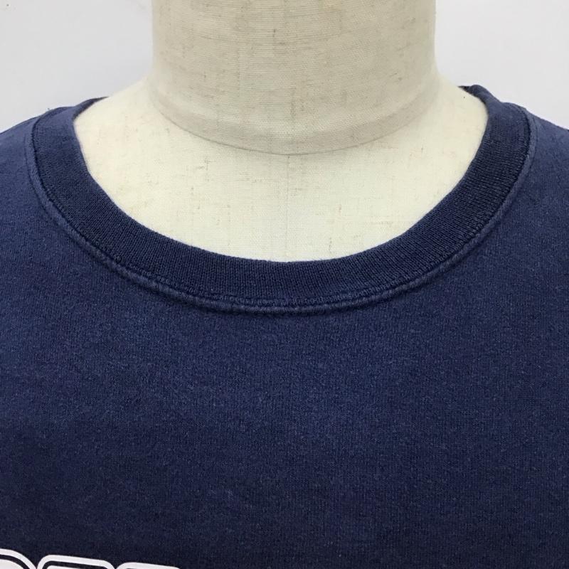 ヘインズ HANES トレーナー 長袖 長袖トレーナー スウェット クルーネック リブスウェットカットソー XL プリント 紺 / ネイビー / メンズ USED 古着 中古 10115723