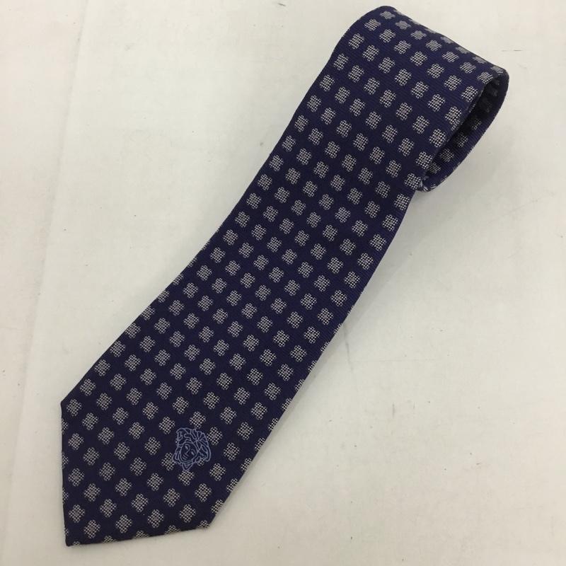 ヴェルサーチ VERSACE ネクタイ ネクタイ シルク 総柄 紺 / ネイビー / メンズ USED 古着 中古 10125564