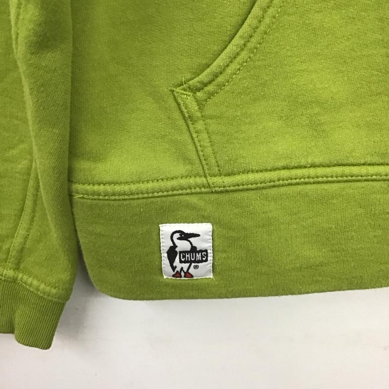 チャムス CHUMS トレーナー 長袖 裏起毛 ショールカラー スウェット M ワンポイント 薄緑 / ライトグリーン / メンズ USED 古着 中古 10139508