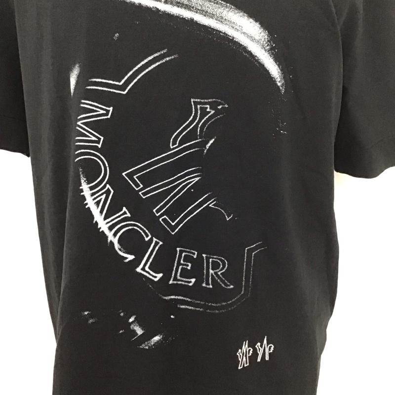 モンクレール MONCLER Tシャツ 半袖 半袖カットソー プリントTシャツ クルーネックカットソー M プリント 黒 / ブラック /  メンズ USED 古着 中古 10110209