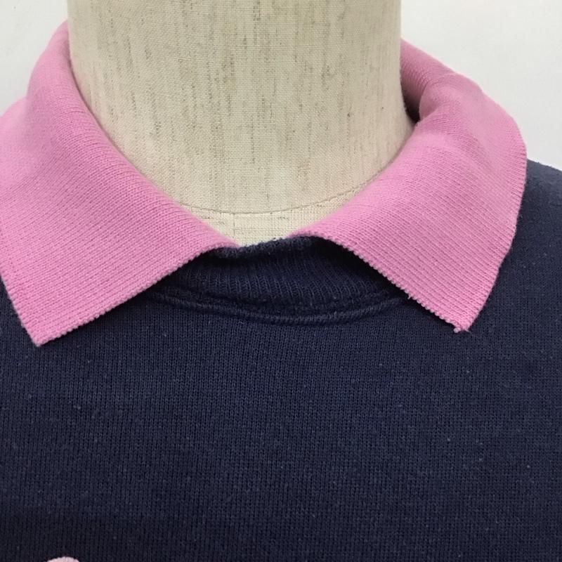 ヘインズ HANES トレーナー 長袖 長袖トレーナー スウェット カラーネック リブスウェットカットソー 古着 XL プリント 紺 / ネイビー / メンズ USED 古着 中古 10108626