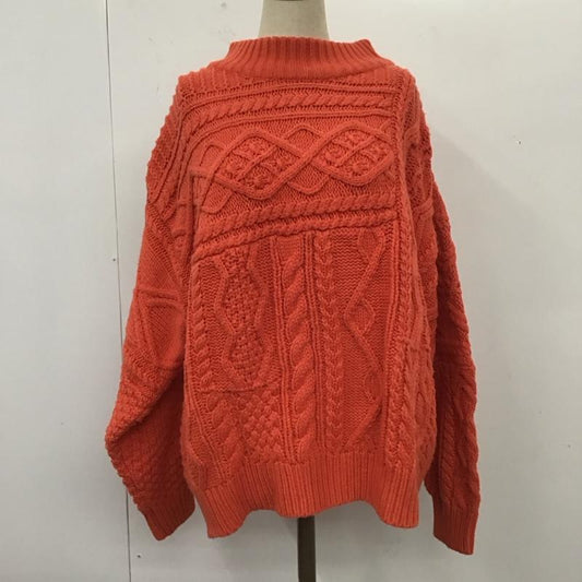 ニコアンド niko and... ニット、セーター 長袖 長袖 M 総柄 橙 / オレンジ /  レディース USED 古着 中古 10111515