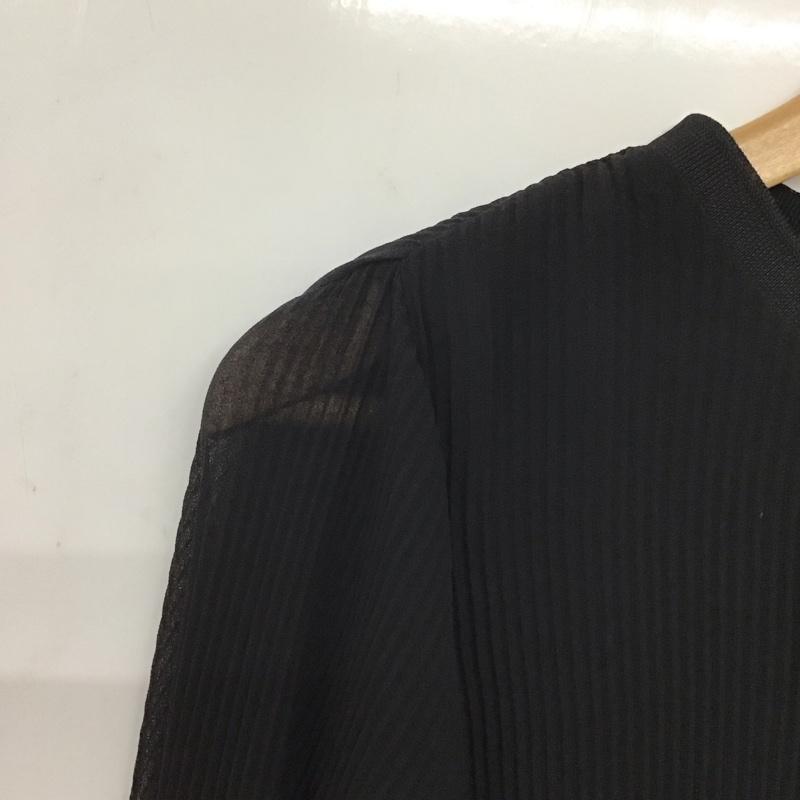 ザラ ZARA ワンピース ひざ丈スカート 4886 288 800 プリーツ 長袖 タグ付き S 無地 黒 / ブラック / レディース USED 古着 中古 10139118