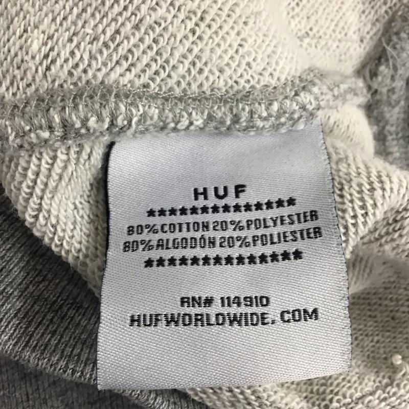 ハフ HUF トレーナー 長袖 長袖スウェット 長袖トレーナー リブカットソー 長袖カットソー プリントトレーナー S ロゴ、文字 灰 / グレー / メンズ USED 古着 中古 10110934