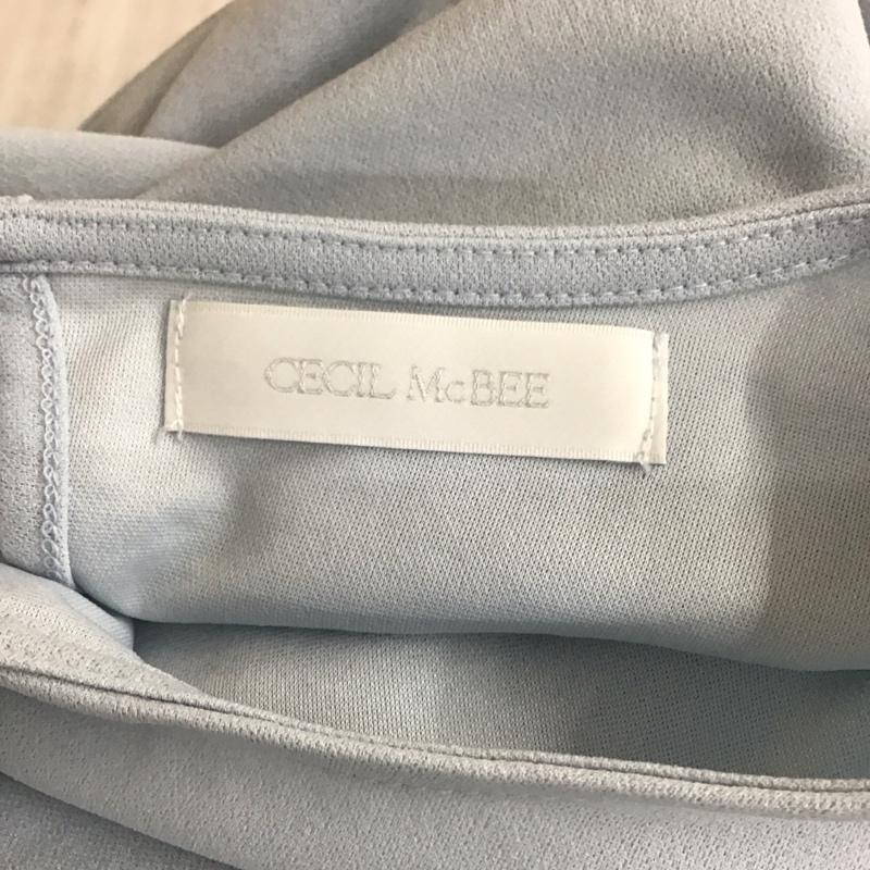 セシルマクビー CECIL McBEE カットソー 半袖 半袖カットソー 無地Tシャツ クルーネックカットソー パフスリーブ M 無地 水色 / ライトブルー / レディース USED 古着 中古 10113795