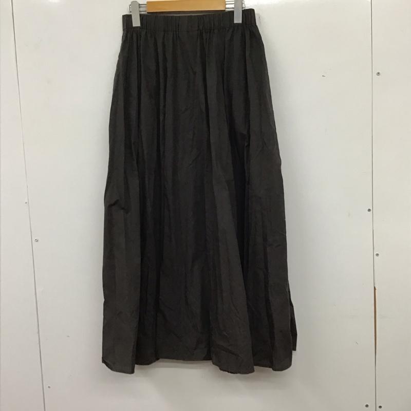 ニコアンド niko and... スカート ロングスカート L 無地 チャコールグレー / チャコールグレー / レディース USED 古着 中古 10136952