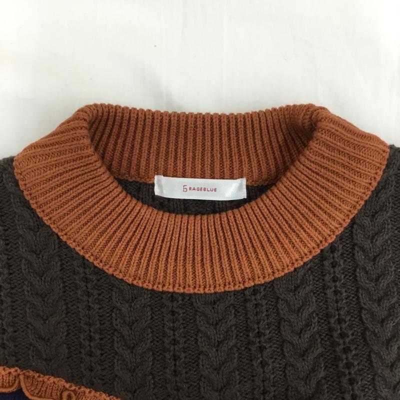 レイジブルー RAGEBLUE ニット、セーター 長袖 FREE 無地 青 / ブルー / X 茶 / ブラウン / レディース USED 古着 中古 10135115