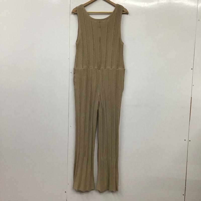 ジーナシス JEANASIS サロペット・オーバーオール サロペット、オーバーオール Vスカシニットサロペ M 無地 ベージュ / ベージュ / レディース USED 古着 中古 10131474