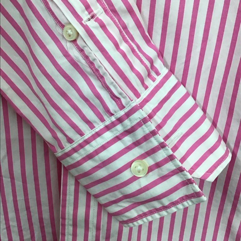 ポロラルフローレン POLO RALPH LAUREN シャツ、ブラウス 長袖 211525038005 ストライプ 4 ワンポイント 白 / ホワイト / X 桃 / ピンク / レディース USED 古着 中古 10114441