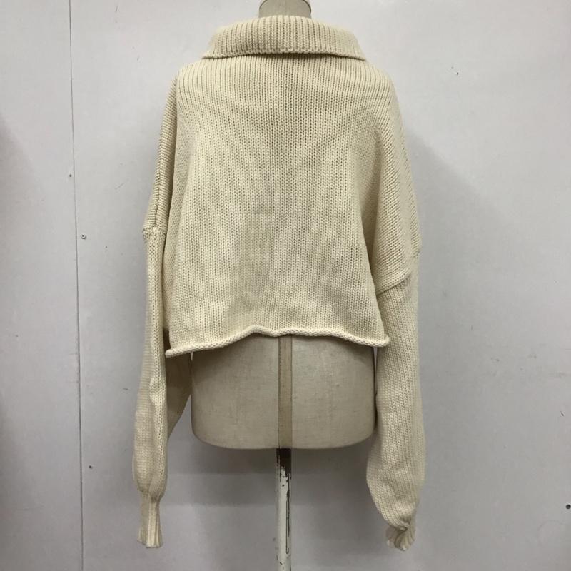 ザラ ZARA ニット、セーター 長袖 ショート丈 襟付き M 無地 アイボリー / アイボリー / レディース USED 古着 中古 10124980