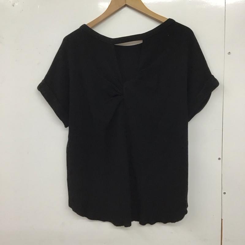 ローリーズファーム LOWRYS FARM カットソー 半袖 FREE 無地 黒 / ブラック / レディース USED 古着 中古 10129634