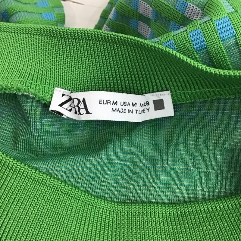 ザラ ZARA カットソー 半袖 半袖カットソー プリントTシャツ クルーネックカットソー M 総柄 マルチカラー / マルチカラー / レディース USED 古着 中古 10122715