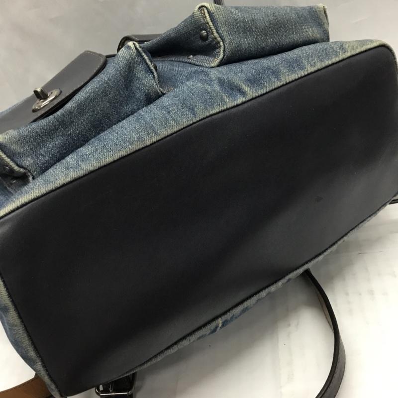 コーチ COACH リュックサック、デイパック リュックサック、デイバッグ F57905 デニム ロゴ、文字 紺 / ネイビー / X 青 / ブルー / レディース USED 古着 中古 10107603