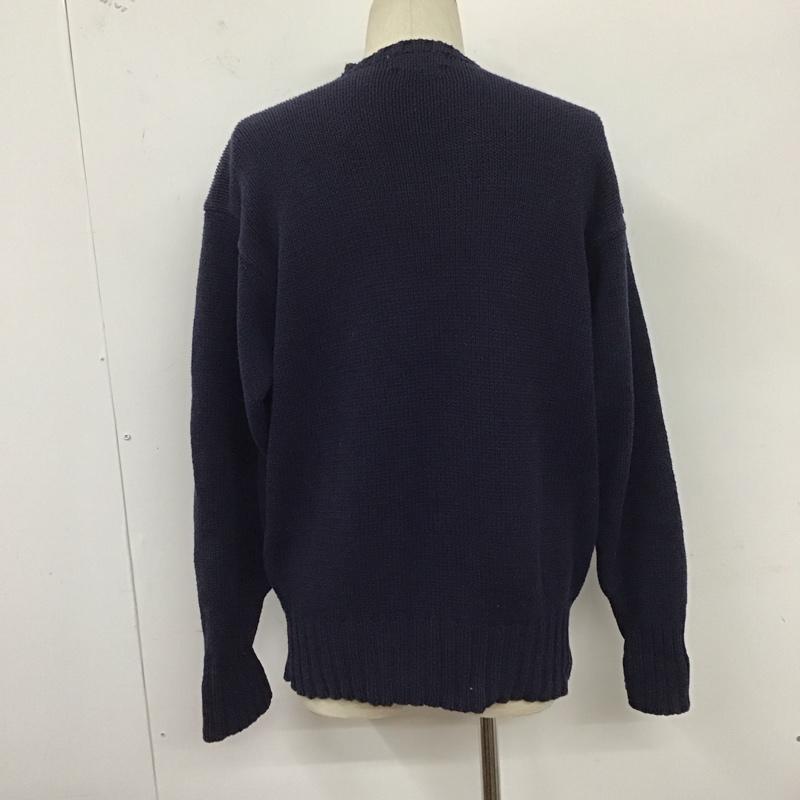 ポロバイラルフローレン Polo by RALPH LAUREN ニット、セーター 長袖 長袖ニットカットソー クルーネック セーター S ロゴ、文字 紺 / ネイビー / メンズ USED 古着 中古 10124948