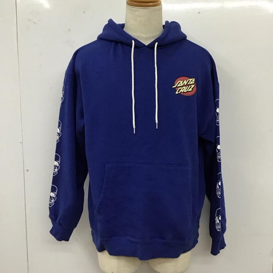 サンタクルーズ SANTA CRUZ パーカー 長袖 長袖パーカー フード付きパーカー プリントスウェット トレーナー L ロゴ、文字 青 / ブルー /  メンズ USED 古着 中古 10120616