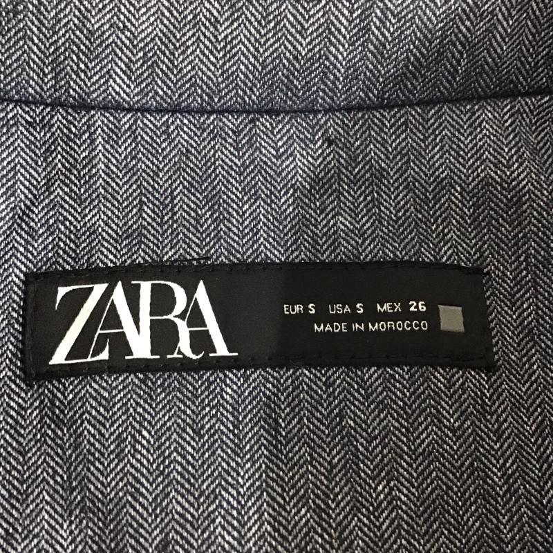 ザラ ZARA ベスト ベスト 2114 847 405 襟付き ヘリンボーン S 無地 紺 / ネイビー / レディース USED 古着 中古 10116705