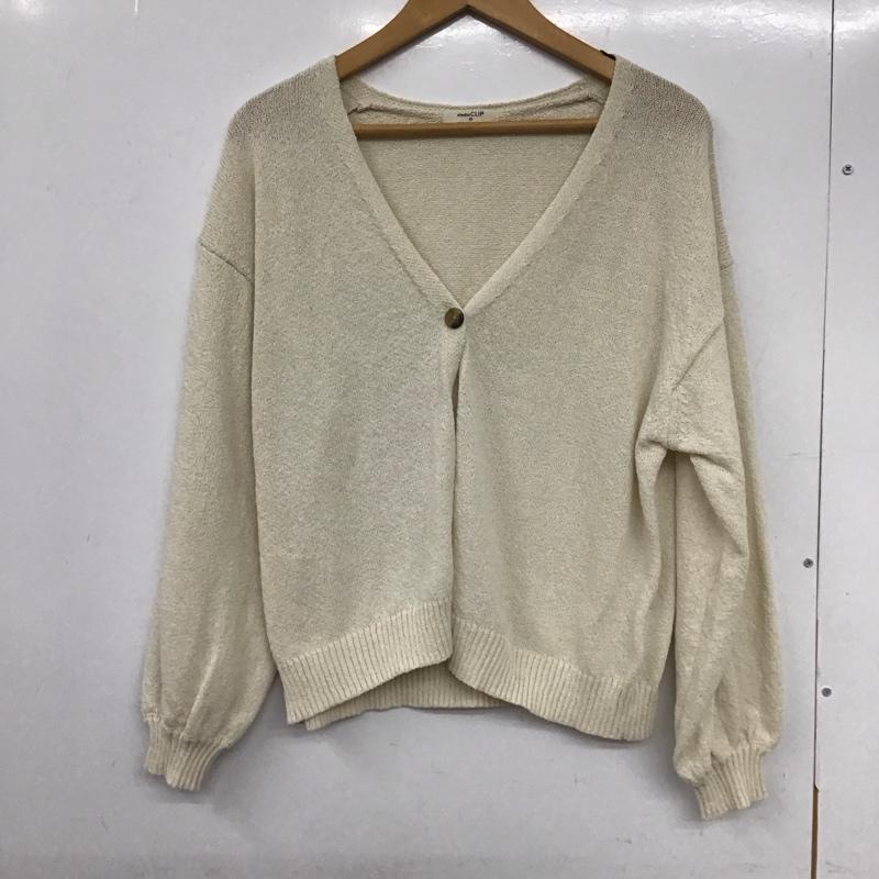 スタディオクリップ studio CLIP カーディガン 長袖 M 無地 オフホワイト / オフホワイト / レディース USED 古着 中古 10133248
