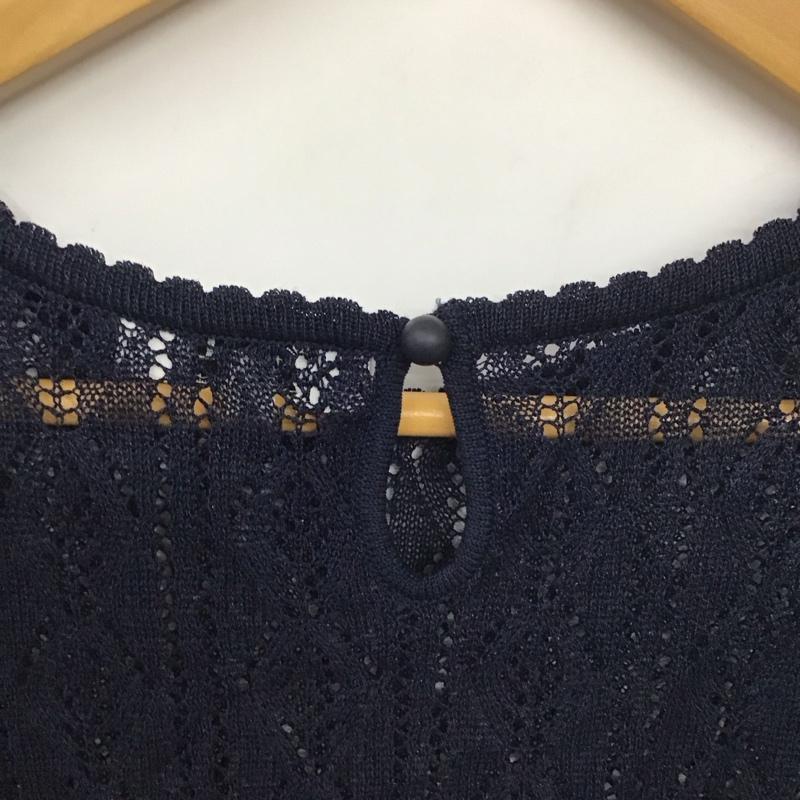 クリスチャンディオール Christian Dior カットソー 半袖 L 無地 紺 / ネイビー / レディース USED 古着 中古 10131120
