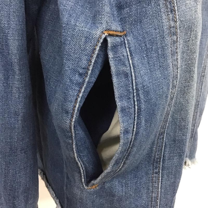 ダブルクローゼット w closet ジャケット、上着 ジャケット、ブレザー デニムジャケット ダメージ FREE 無地 水色 / ライトブルー / レディース USED 古着 中古 10108118