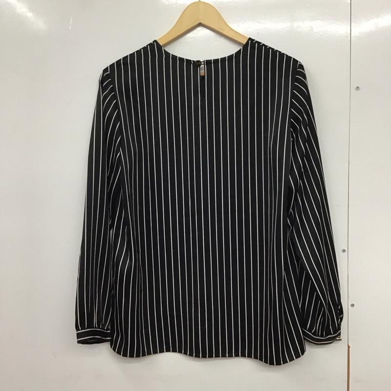 イヴサンローラン Yves Saint Laurent カットソー 長袖 38 ストライプ 黒 / ブラック / X 白 / ホワイト / レディース USED 古着 中古 10133399