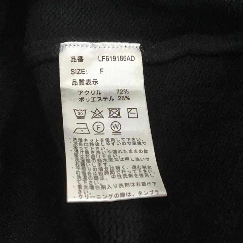 ローリーズファーム LOWRYS FARM ニット、セーター 長袖 LF619186 スリットVニットプルオーバー FREE 無地 黒 / ブラック / レディース USED 古着 中古 10144204
