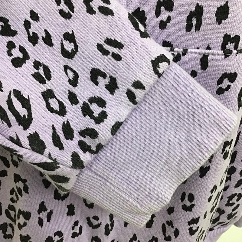 エックスガール X-girl パーカー 長袖 05194214 LEOPARDSWEATHOODIE 長袖パーカー プルオーバー 2 ヒョウ柄・レオパード柄 紫 / パープル / レディース USED 古着 中古 10110237