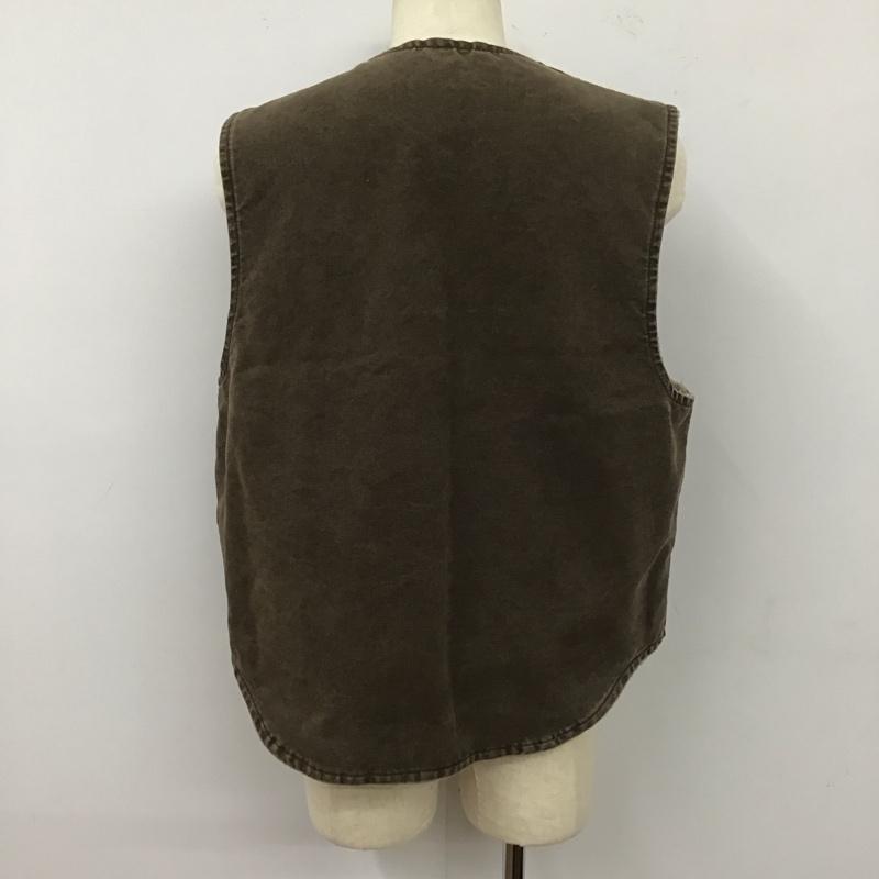 カーハート Carhartt ベスト ベスト ジップアップベスト ボア裏地 ノースリーブカットソー ロゴ、文字 茶 / ブラウン / メンズ USED 古着 中古 10112074