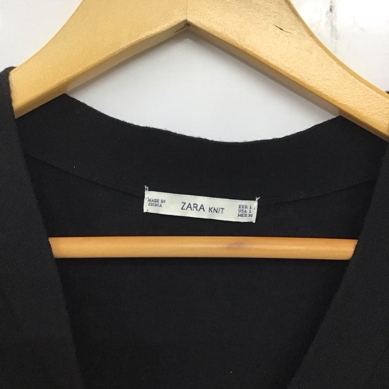ザラニット ZARA KNIT ニット、セーター 半袖 0367/009/800 L 無地 黒 / ブラック / レディース USED 古着 中古 10133736