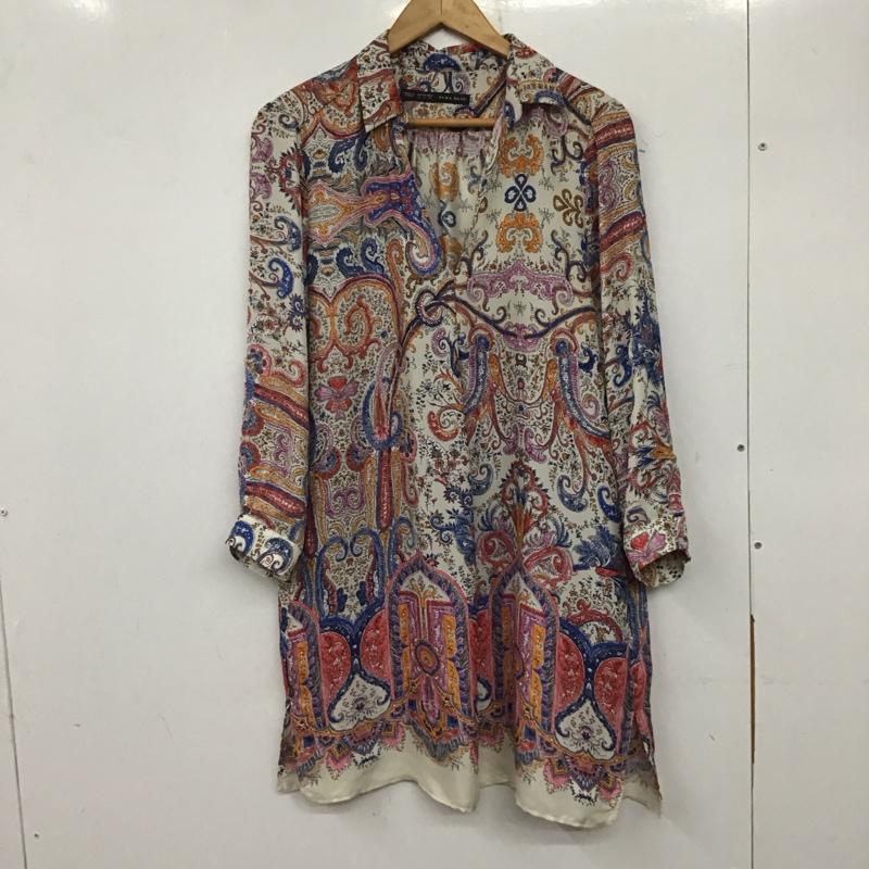ザラベーシック ZARA BASIC チュニック 長袖 L 総柄 マルチカラー / マルチカラー / レディース USED 古着 中古 10138090